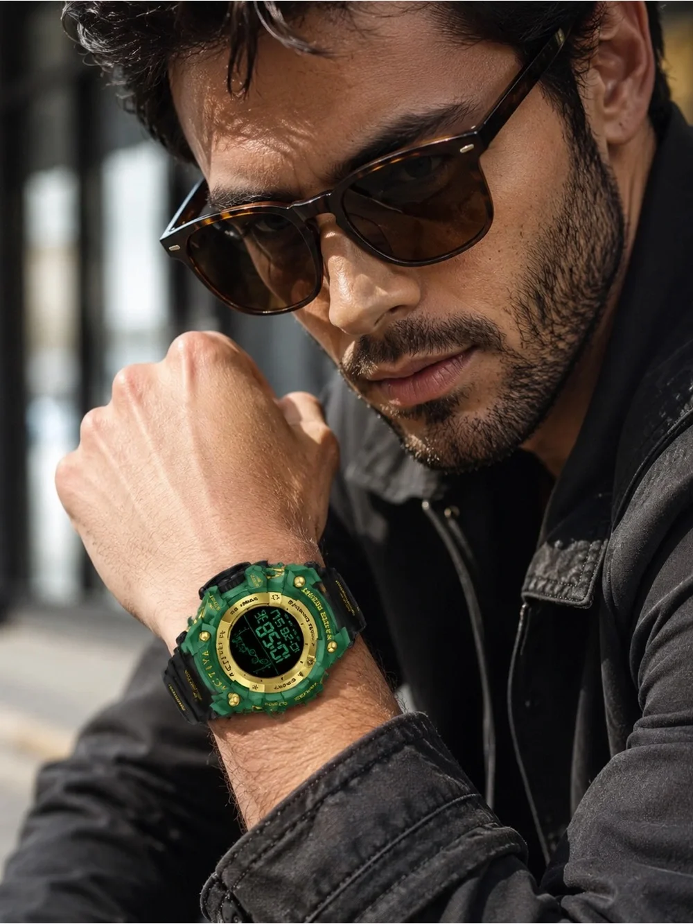 Activa X Invicta Summit 50mm Green Gold Digital Watch ACW8082-022 NIB